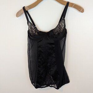VTG Victoria's Secret Black Basque Lingerie, Sz 36B